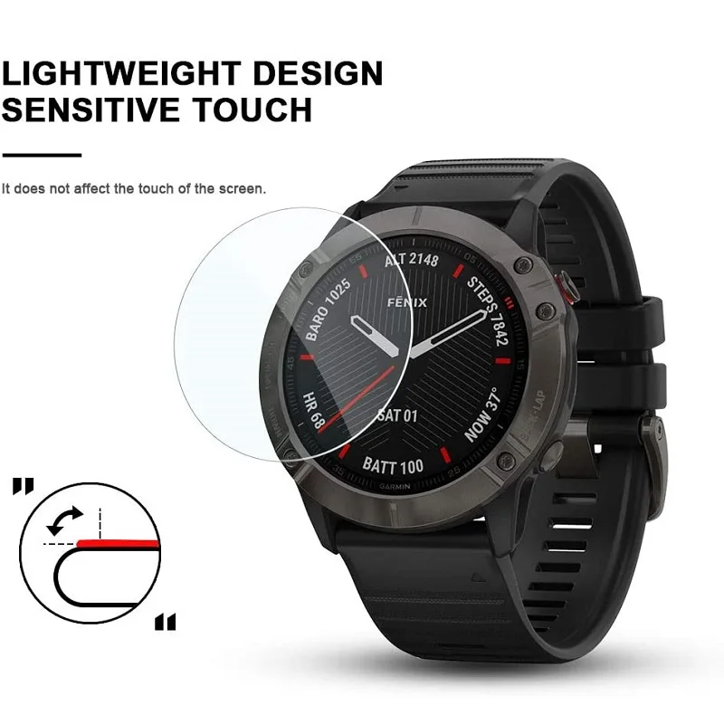 VSKEY 10 бр. Защитно фолио за смарт часовници на Garmin Tactix Delta Sapphire Издание е от кръгло закалено Стъкло Изображение 5