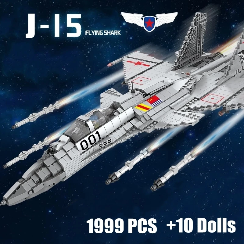 WW2 Морден Армейски Avion Warcraft Реактивен Самолет J15 F-18 Боец Строителни Блокове Град Военно Оръжие Технически Тухли, Детски Играчки, Подаръци Изображение 1