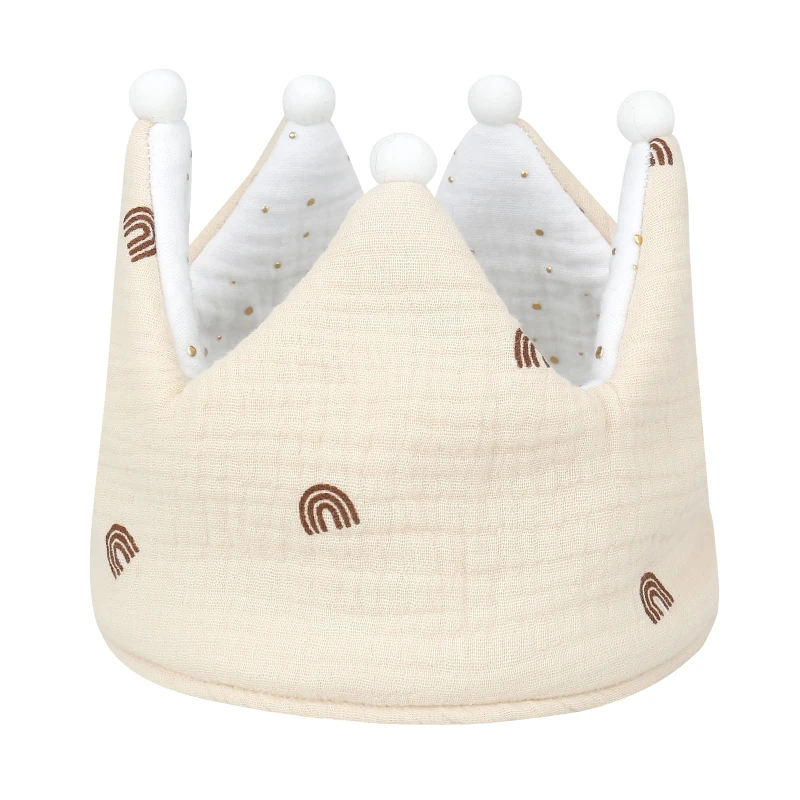 Y55B Детска шапчица с корона, празни бутилки за деца, шапчица-капор за новородено, бебешки шапки Изображение 4
