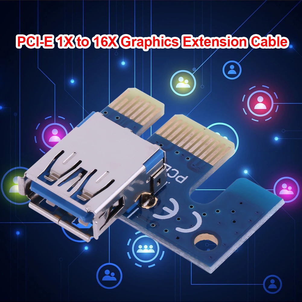 Адаптер PCI E X1 PCIe 1X USB 3.0 Адаптер Със Защита От Окисляване Стабилна Предаването на Сигнала за PCI Express Странично Mining Миньор Изображение 3