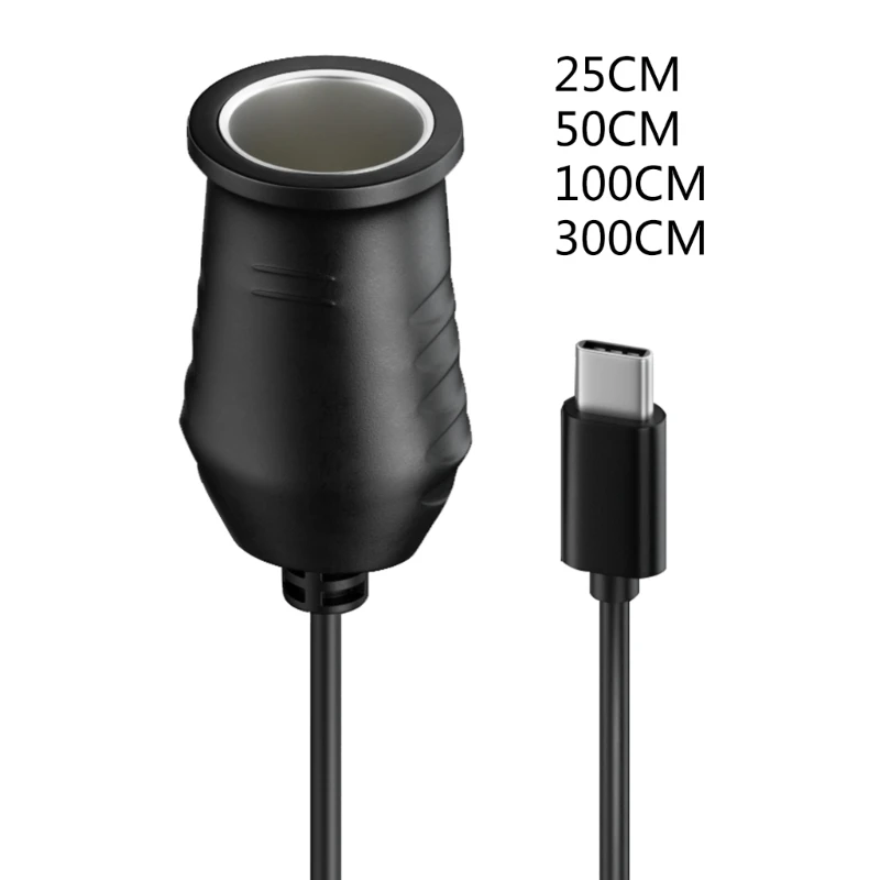 Адаптер за запалката на автомобил Type-C от мъжете до 9 В, USB C от мъжете до запалката на автомобил, кабел-конвертор Изображение 0