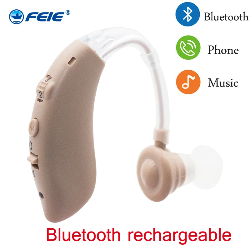 Акумулаторна Bluetooth Цифрови Слухови Апарати BTE С Регулируем Тон Усилвател на Звука Преносим Глух Възрастен S-25A Изображение 0