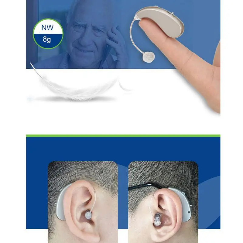 Акумулаторна слухови апарати за ухото, USB усилвател на звука, намаляване на шума, общ и за двете страни Изображение 2