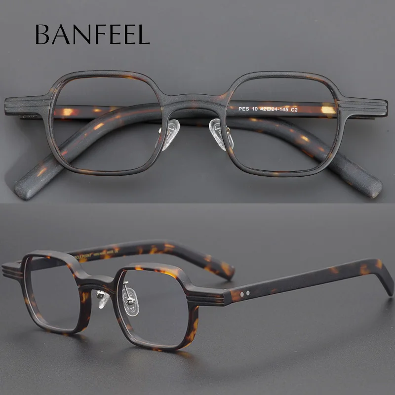 Ацетатные рамки за очила, квадратни реколта оптични очила, очила за далекогледство, предписани очила на японския дизайнер в ретро стил Изображение 0