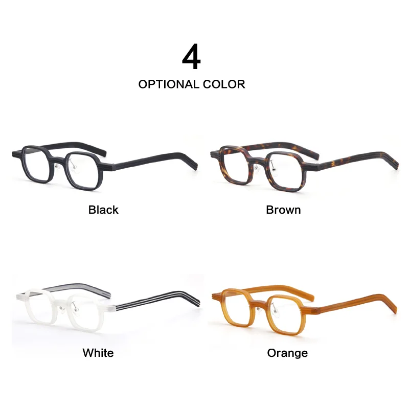 Ацетатные рамки за очила, квадратни реколта оптични очила, очила за далекогледство, предписани очила на японския дизайнер в ретро стил Изображение 2