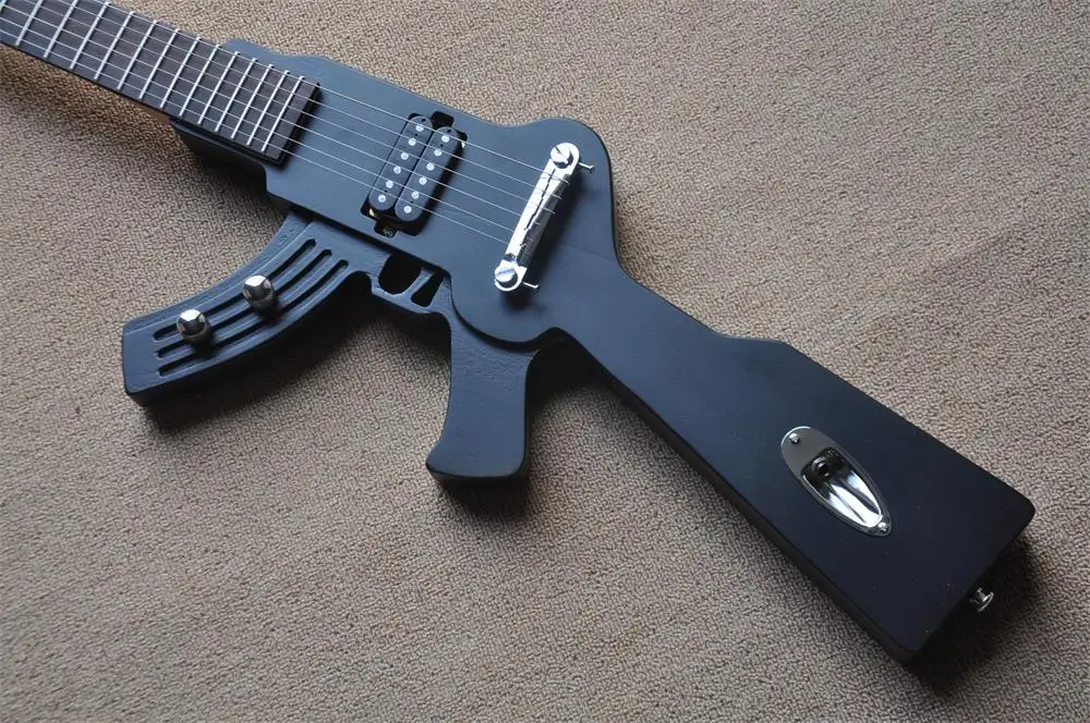 Безплатна доставка, 6-струнен електрическа AK47, модел на пистолета с лявата си ръка, матиран черен, реални снимки в наличност 419 Изображение 1