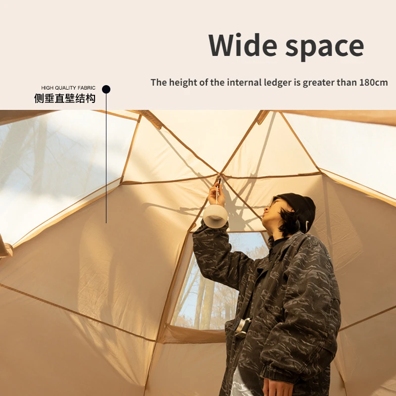 Вградена шестоъгълен палатка за нощуване на открито Бионический Дизайн, Голямо Пространство За нощуване На открито Голяма Палатка За нощуване на открито Изображение 2
