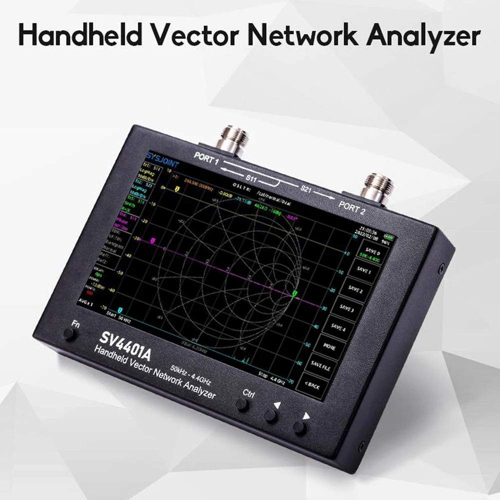 Вектор мрежов анализатор VNA Честота 50 khz-4,4 Ghz MF LF HF VHF UHF със 7-инчов сензорен екран и карта памет 8 GB Изображение 1