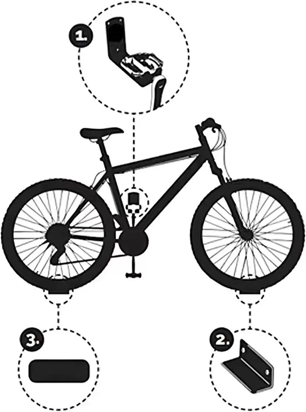 Велосипедна стенни часова -Велосипеди с монтиран на стената кука | Държач за велосипед, странично оттичане, с велосипеден кука, устойчив на абразия кука за съхранение на велосипеди в помещението Изображение 4