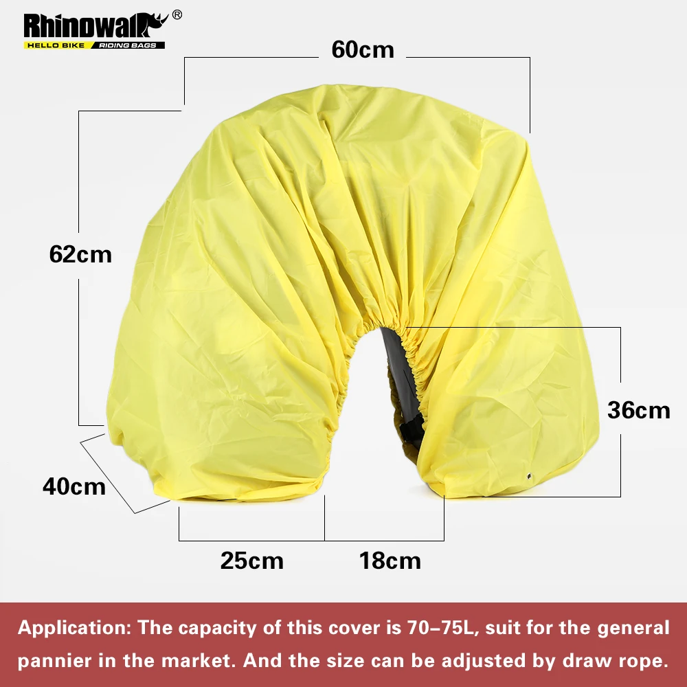 Велосипедна чанта Rhinowalk, непромокаеми дрехи за дъжд, Багажная чанта, прахоустойчив, Водоустойчив калъф, предпазни средства, Сгъваем капак, за да Кошницата Изображение 3