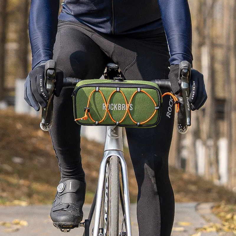 Велосипедна чанта ROCKBROS ROAD TO SKY Голям Капацитет, чанта за каране на волана, велосипедна чанта на предната прашка, чанта за закачалки на главоболие част Изображение 1