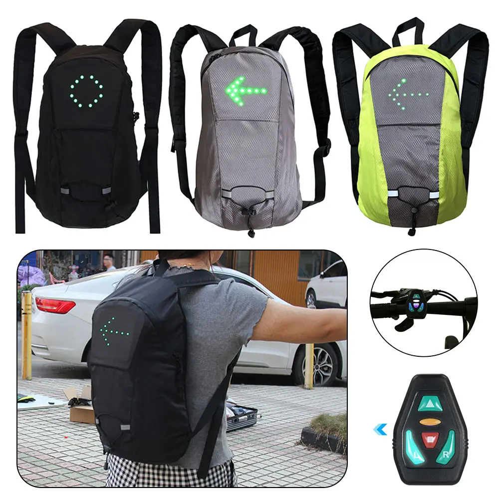 Велосипедна чанта, водоустойчив спортен раница 15Л, led указател на завоя, чанта за сигурност с дистанционно управление, Походный раница за катерене Изображение 0