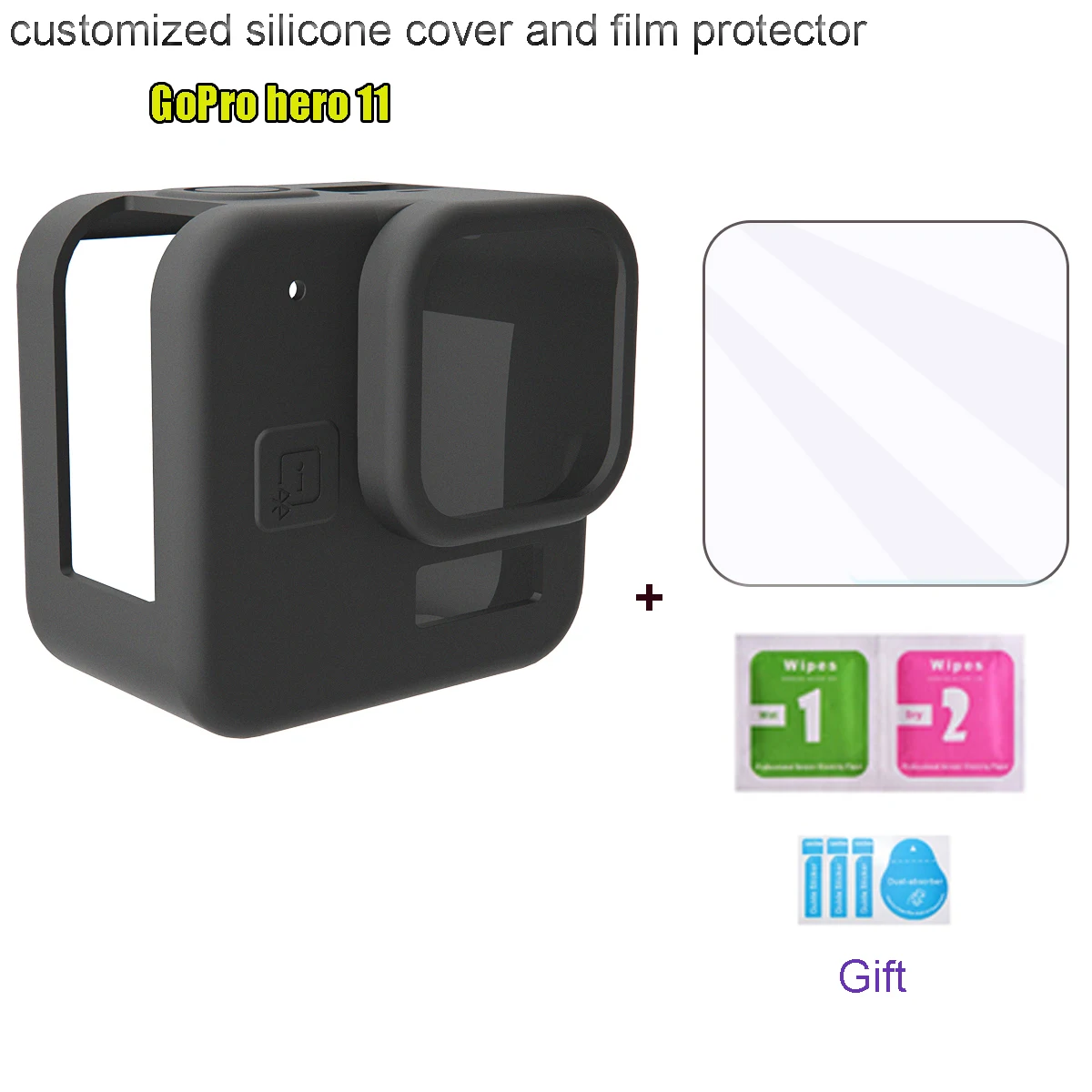 Високо качество за GoPro Hero 11 протектор и силиконов калъф Аксесоари Защитно фолио за екрана Mini черен калъф за защита от прах Изображение 1