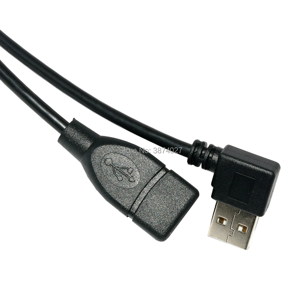 Висококачествен Заден Дизайн 100 см/1 m USB 2.0 с леви и десни Ъгъл от 90 градуса от мъжа към Жената удлинительный кабел Изображение 2