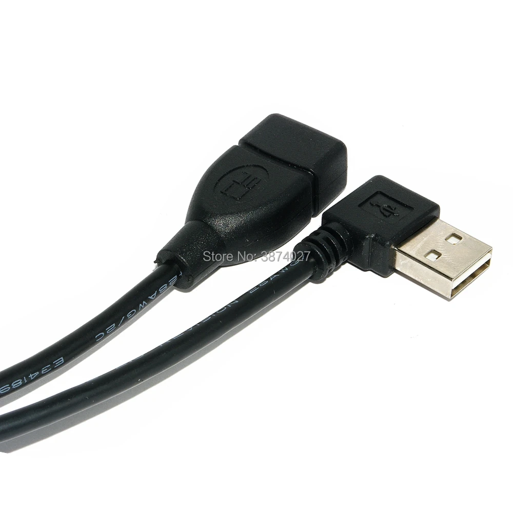 Висококачествен Заден Дизайн 100 см/1 m USB 2.0 с леви и десни Ъгъл от 90 градуса от мъжа към Жената удлинительный кабел Изображение 3