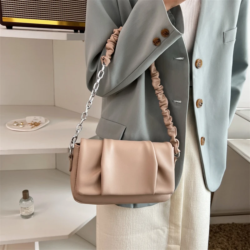 Висококачествени дамски малка чанта на верига, модерен дизайнерски дамски чанти през рамо от изкуствена кожа, за жени, дамски Чанти-незабавни посланици Изображение 2