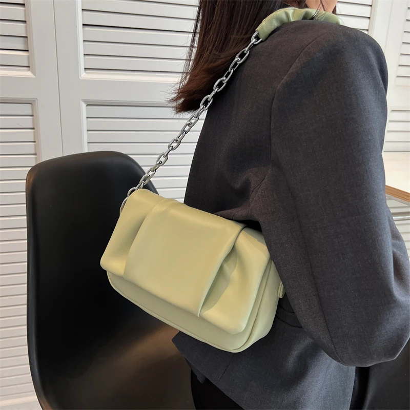 Висококачествени дамски малка чанта на верига, модерен дизайнерски дамски чанти през рамо от изкуствена кожа, за жени, дамски Чанти-незабавни посланици Изображение 4