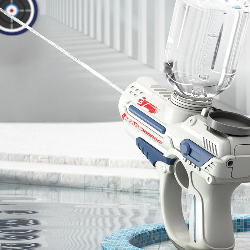 Воден пистолет, високотехнологични автоматични пистолети за накисване на вода, по-голям капацитет за възрастни и деца, басейн през лятото, плажна играчка на открито Изображение 1
