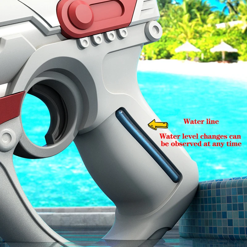 Воден пистолет, високотехнологични автоматични пистолети за накисване на вода, по-голям капацитет за възрастни и деца, басейн през лятото, плажна играчка на открито Изображение 3