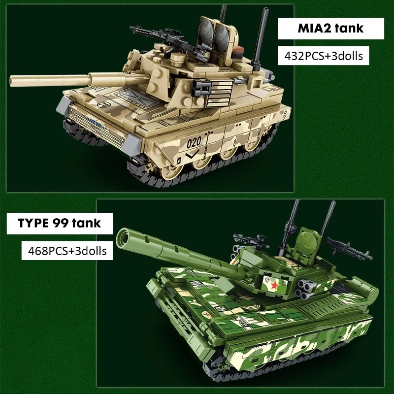 Военен танк Tiger M1A2 Heavy TYPE 99 градивните елементи на WW2 LEOPARD 2 Армейское armored оръжие Тухли, Детски Играчки, Подаръци за рожден Ден Изображение 1