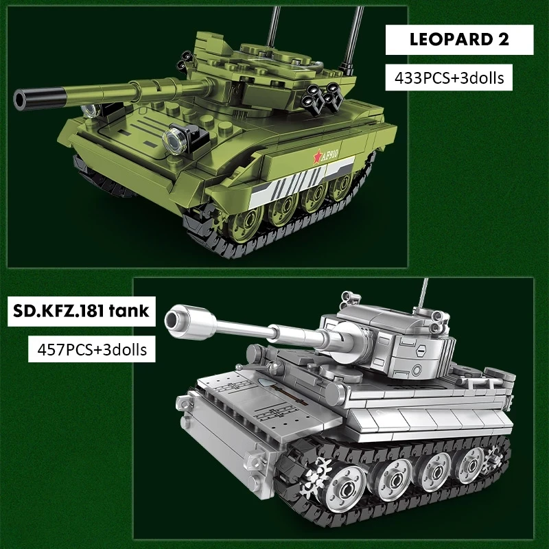 Военен танк Tiger M1A2 Heavy TYPE 99 градивните елементи на WW2 LEOPARD 2 Армейское armored оръжие Тухли, Детски Играчки, Подаръци за рожден Ден Изображение 2