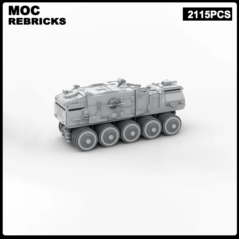Военната серия WW2 UCS Clone Turbo Support брониран танк MOC градивен елемент на монтажна модел тухлени играчки детски Коледен подарък Изображение 1