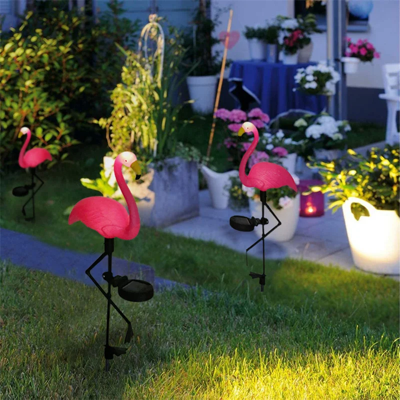 Външен слънчева светлина, светлина фламинго, Слънчев градински лампа, водоустойчив светлина за косене на трева, озеленяване, лампа за дома, на двора, за украса на пешеходна пътека Изображение 4