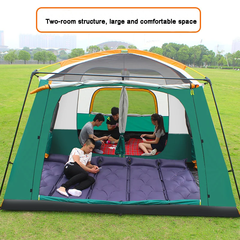 Външна Ветрозащитная Семейна Палатка за къмпинг, Преносима Палатка за Къмпинг, туризъм Изображение 1