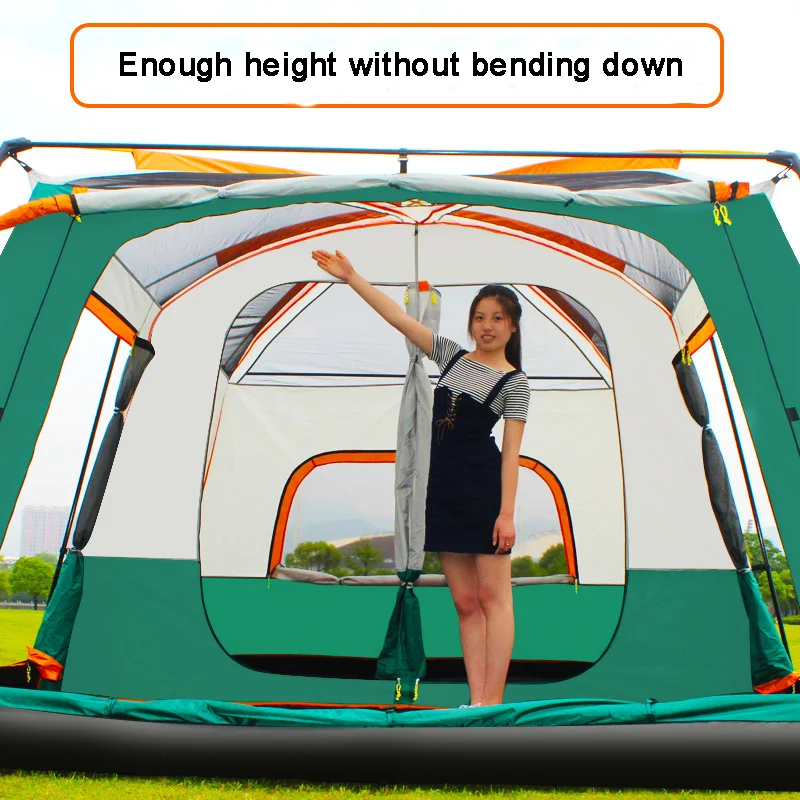 Външна Ветрозащитная Семейна Палатка за къмпинг, Преносима Палатка за Къмпинг, туризъм Изображение 2
