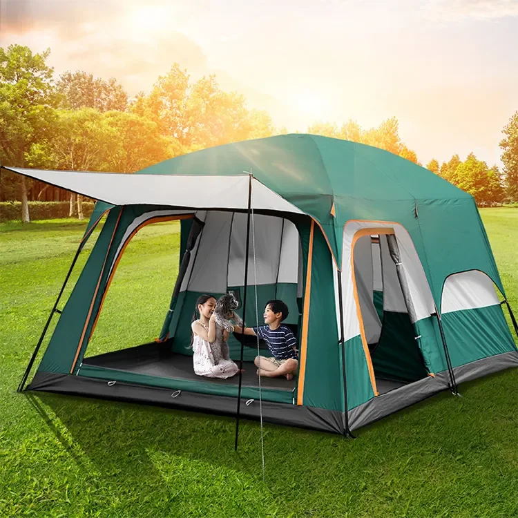 Външна Ветрозащитная Семейна Палатка за къмпинг, Преносима Палатка за Къмпинг, туризъм Изображение 4