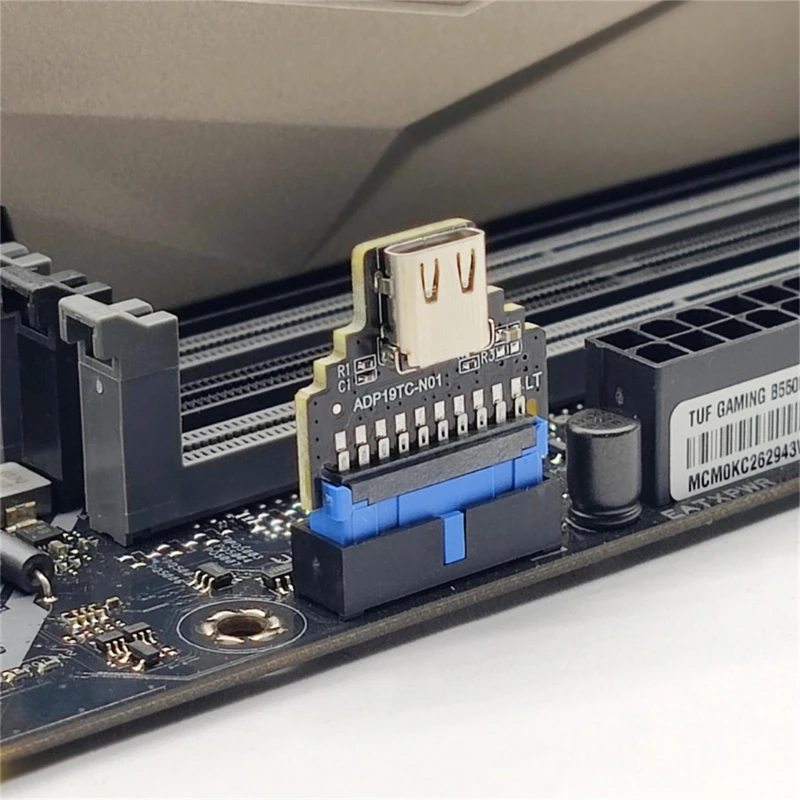 Вътрешен (19-пинов) жак USB3.2 Gen1 за настолни дънни платки PC Конектор Risers Адаптер Адаптер стабилна работа Изображение 2