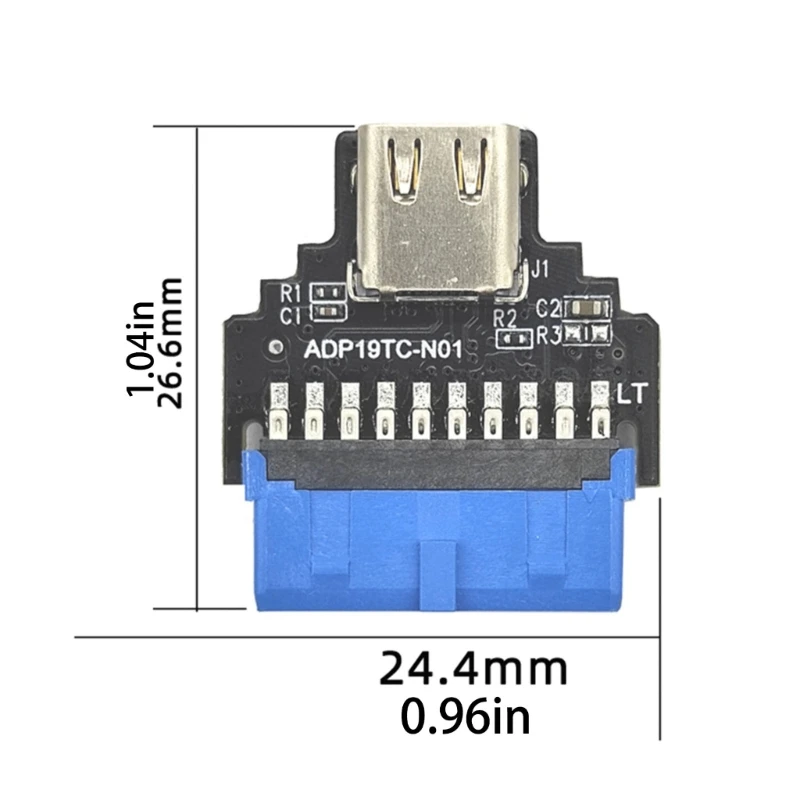 Вътрешен (19-пинов) жак USB3.2 Gen1 за настолни дънни платки PC Конектор Risers Адаптер Адаптер стабилна работа Изображение 5