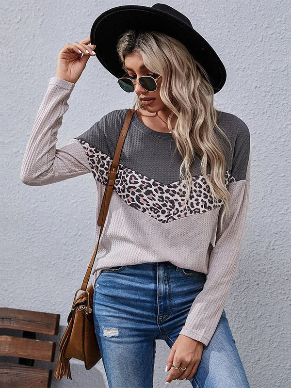 Вязаный пуловер за лятото и есента-зимата, пуловер, Нов модерен пуловер леопардового цвят, всекидневни топ с дълъг ръкав, женски Изображение 1