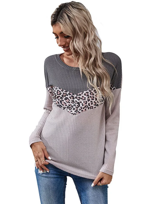 Вязаный пуловер за лятото и есента-зимата, пуловер, Нов модерен пуловер леопардового цвят, всекидневни топ с дълъг ръкав, женски Изображение 4