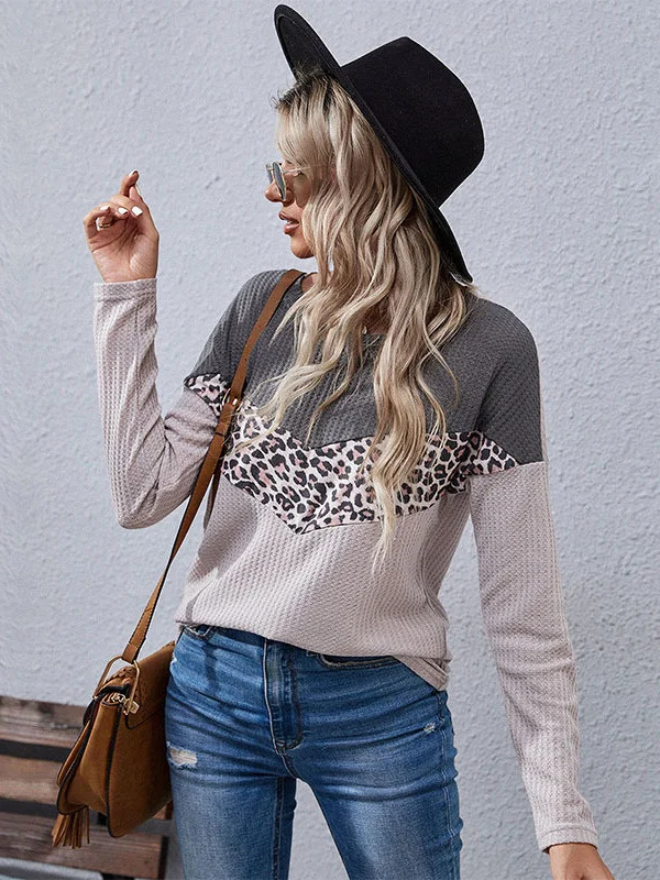 Вязаный пуловер за лятото и есента-зимата, пуловер, Нов модерен пуловер леопардового цвят, всекидневни топ с дълъг ръкав, женски Изображение 5