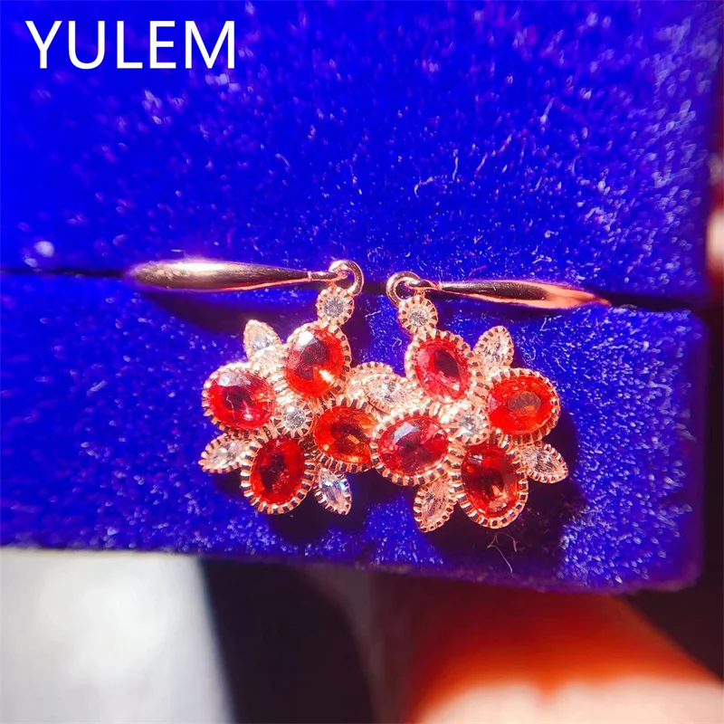 Геометричен дизайн YULEM, естествен Изумруд/сапфир, Сребърни обици проба 925, луксозни Булчински накити, женски Реколта бижута Изображение 5