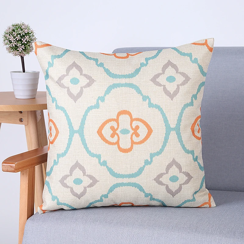 геометрична калъфка Калъфка от памук и лен с принтом, калъфка за възглавници, декоративна калъфка за дома Изображение 1