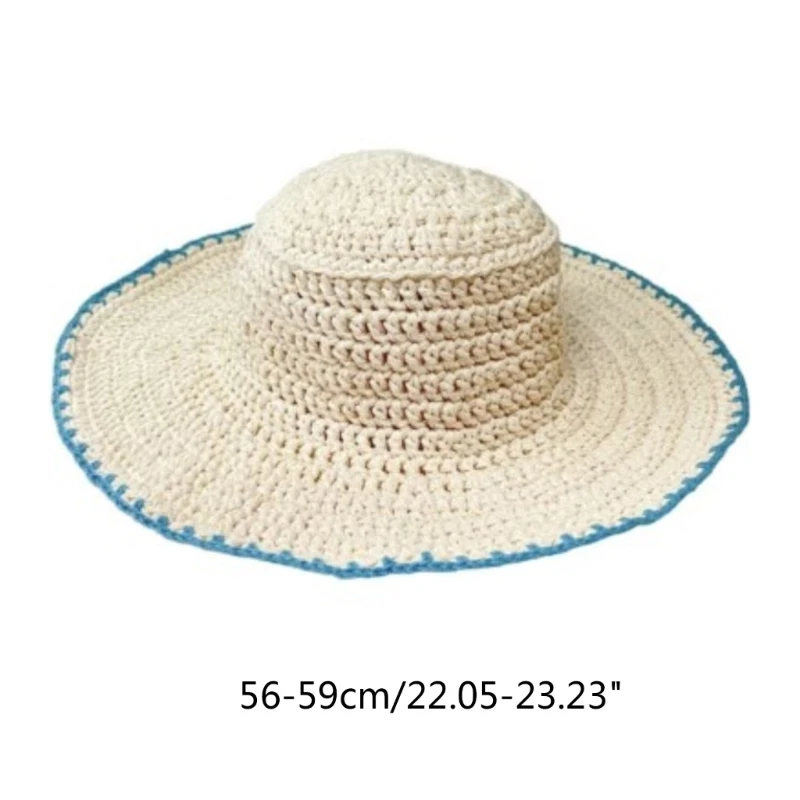 Готина панама, дишаща годишният слънцезащитен крем, синьо-бяла шапка с периферия в тон тематични парти, подарък за семейството DXAA Изображение 3