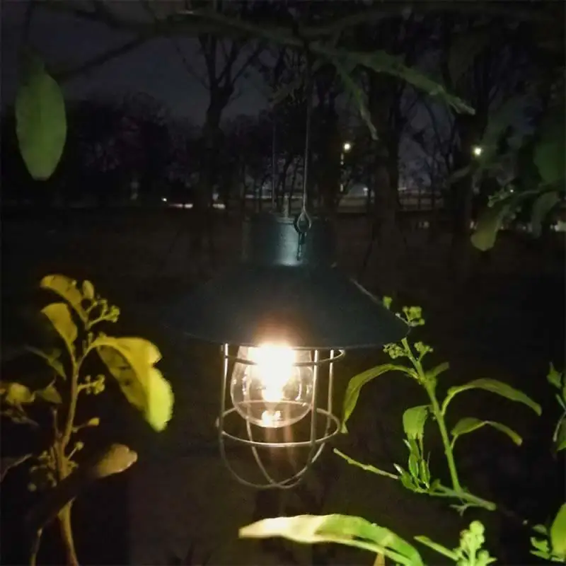 Градински соларни лампи, фенер с плетене на една кука, метални окачени слънчеви волфрам, лампи, пътека, уличен водоустойчив IP55 Уличен фенер Изображение 2