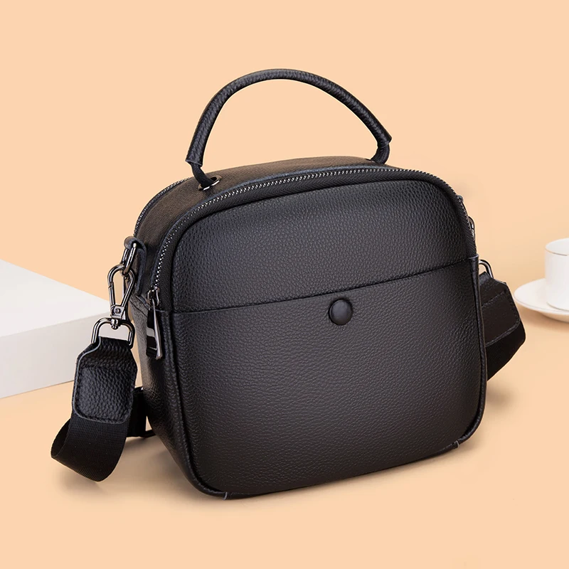 Дамска чанта, висококачествени Чанти през рамо от естествена кожа, тъкани широка презрамка, дамски чанти-месинджър, луксозна марка дамски чанта Изображение 0
