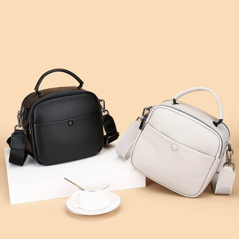 Дамска чанта, висококачествени Чанти през рамо от естествена кожа, тъкани широка презрамка, дамски чанти-месинджър, луксозна марка дамски чанта Изображение 2