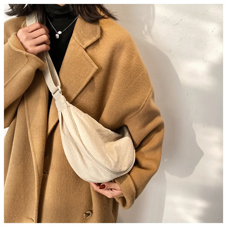 Дамска чанта-месинджър от еднакво найлонов плат прост дизайн, женствена чанта през рамо, портфейли и портмонета-скитници, женствена чанта през рамо Изображение 2