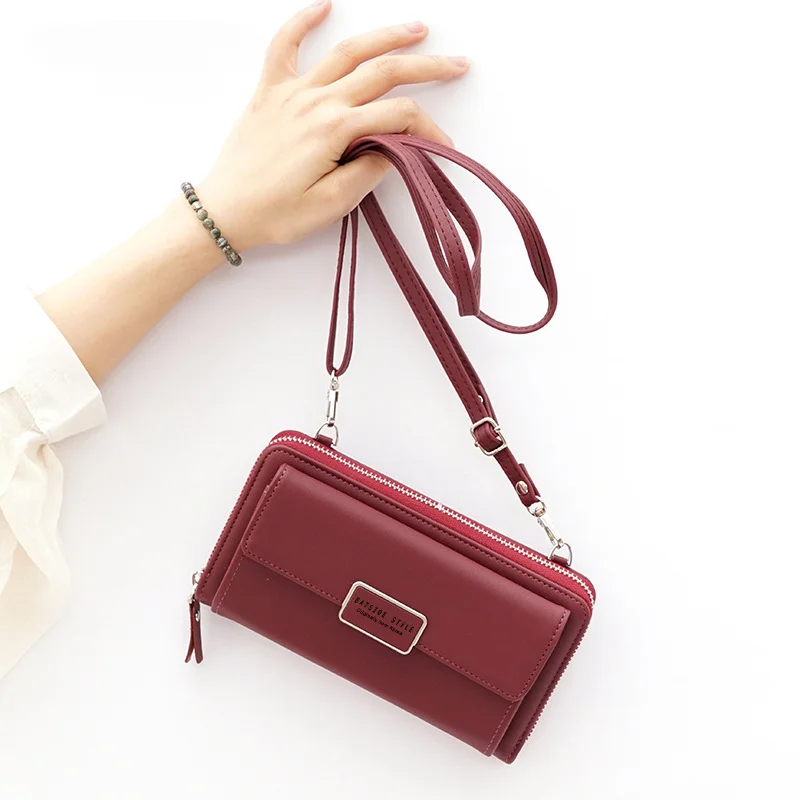 Дамска чанта с цип, по-голямата голям чанта на верига, модни обтегач, мобилен портфейл Изображение 0