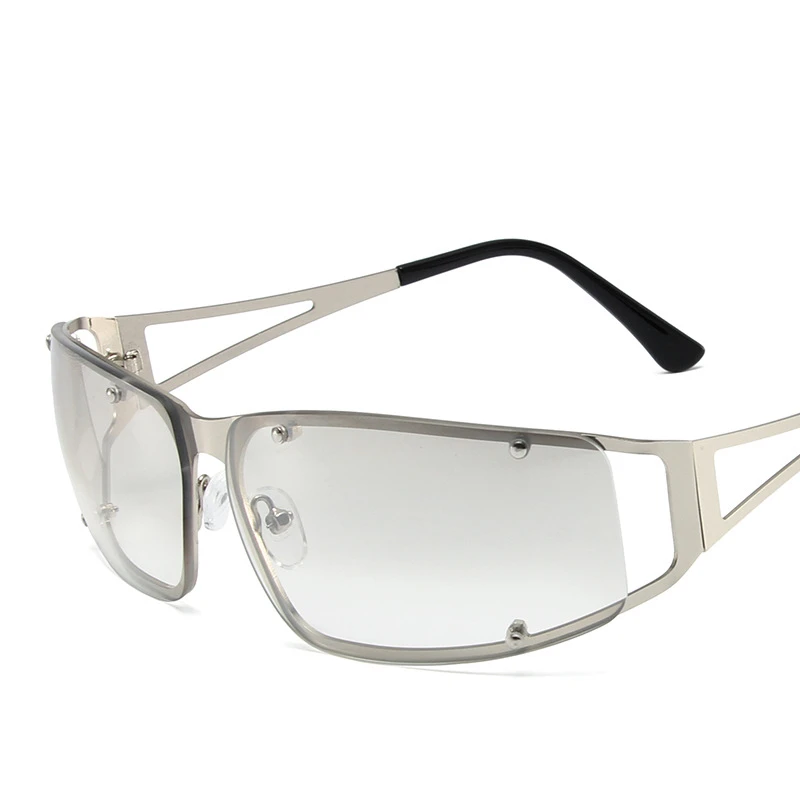 Дамски слънчеви очила с защита от uv, индивидуалност, Y2g пънк, кухи слънчеви очила без рамки, градинска фотосесия, Подиум, стилен Изображение 1