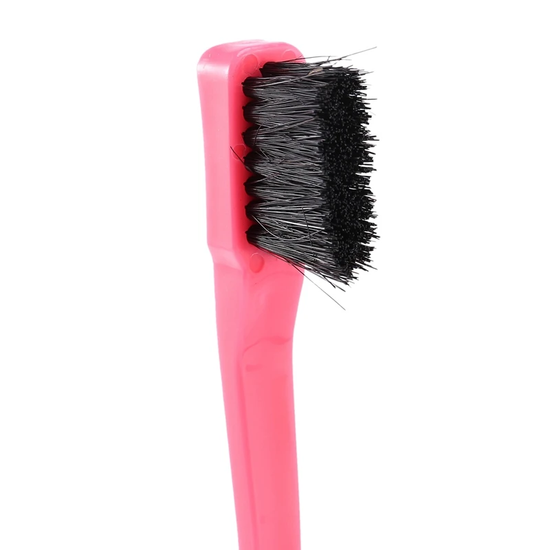 Двустранен четка за коса с възможност за регулиране на ръба, комбинирана четка за коса, 4 броя розово и черно Изображение 2