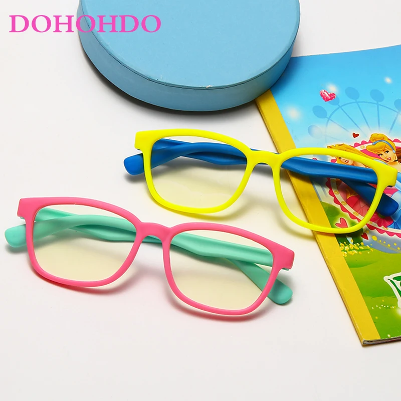 Детски слънчеви очила с защита от синя светлина, квадратна оптични рамки за момчета и момичета, детски студентски компютърни блокер отразяващи точки Изображение 0