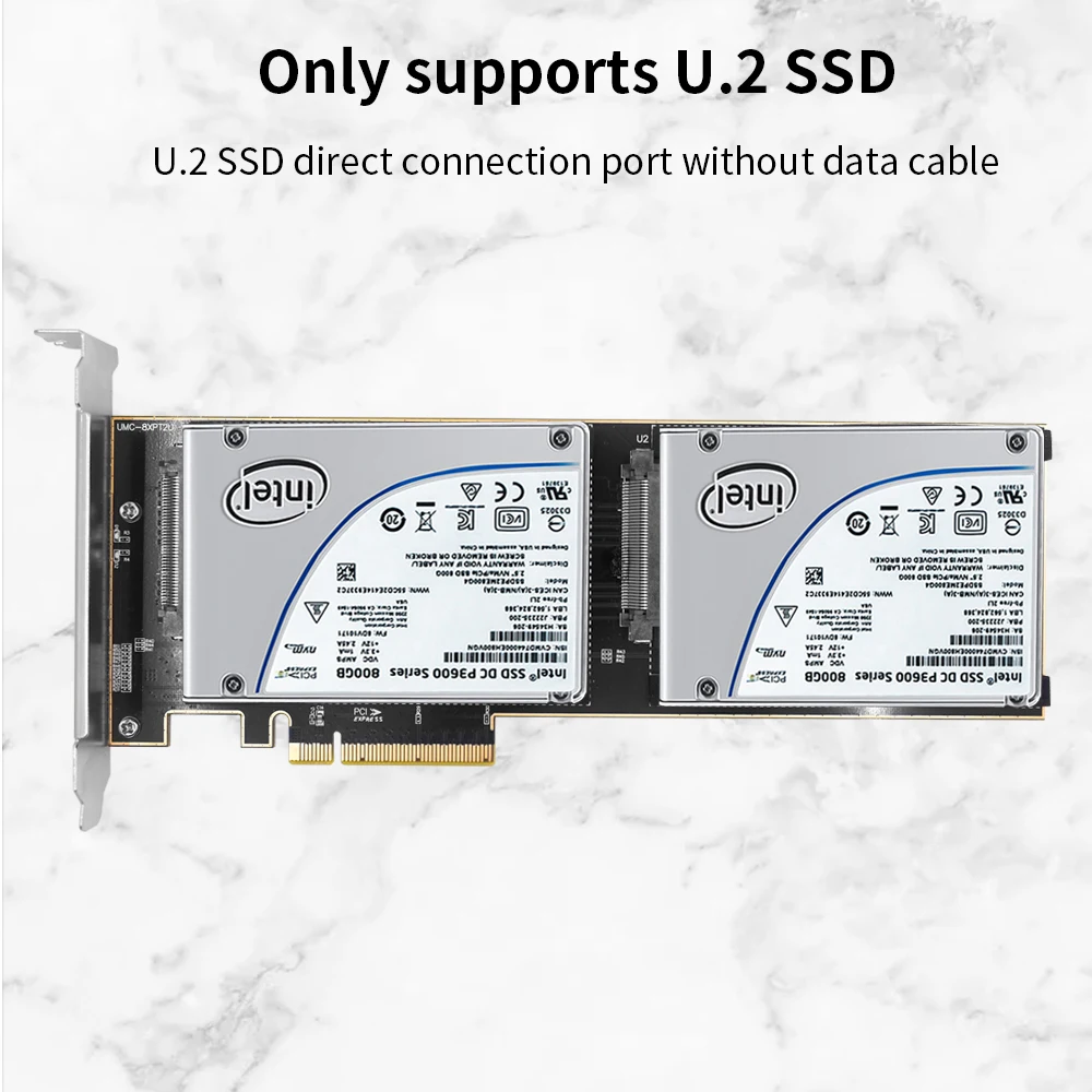 Допълнителни карти TISHRIC U. 2 за PCI-E 8X Двоен конвертор U. 2 SSD в PCIE Карта за разширяване на U. 2 Адаптер PCI-E 8X Такса PCI Express 8X 16X Изображение 3