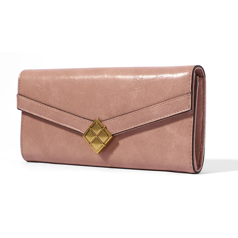 Дълъг двукрилен чантата с няколко карти, модни проста женска чанта-портфейл Изображение 2