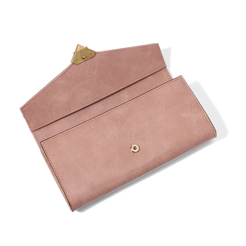 Дълъг двукрилен чантата с няколко карти, модни проста женска чанта-портфейл Изображение 3