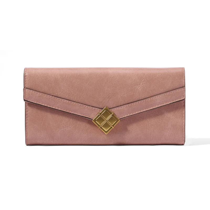 Дълъг двукрилен чантата с няколко карти, модни проста женска чанта-портфейл Изображение 4